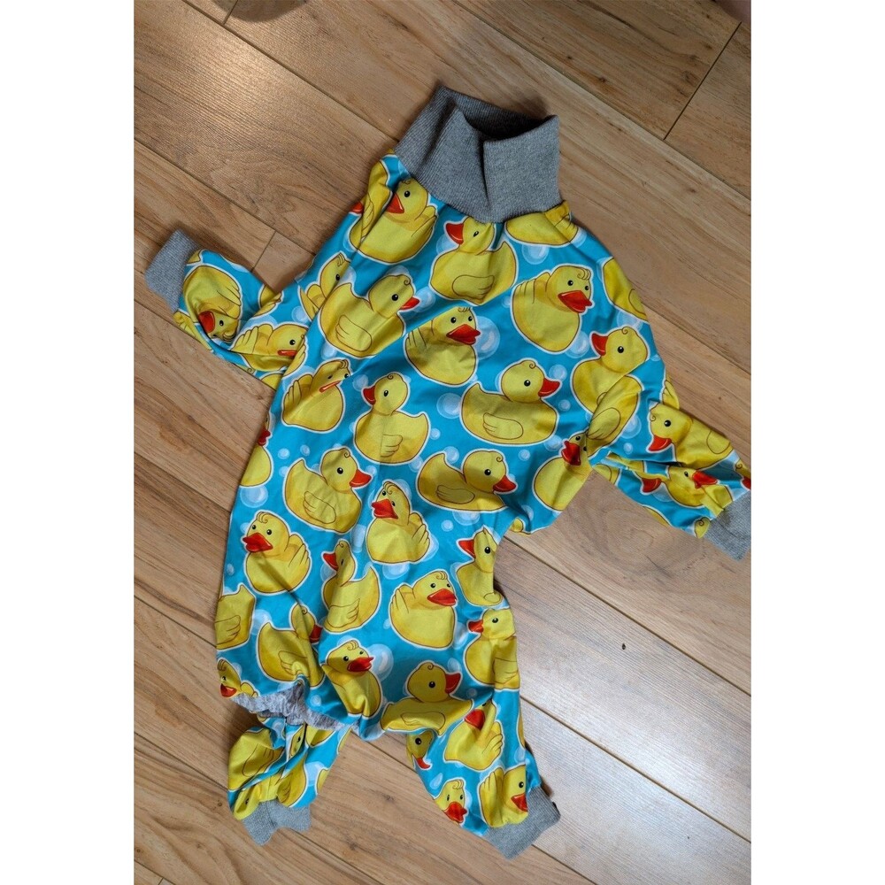 Tooth & Honey Rubber Ducky Dog Onesie Pajamas Size Large - Jeep/Outdoor
